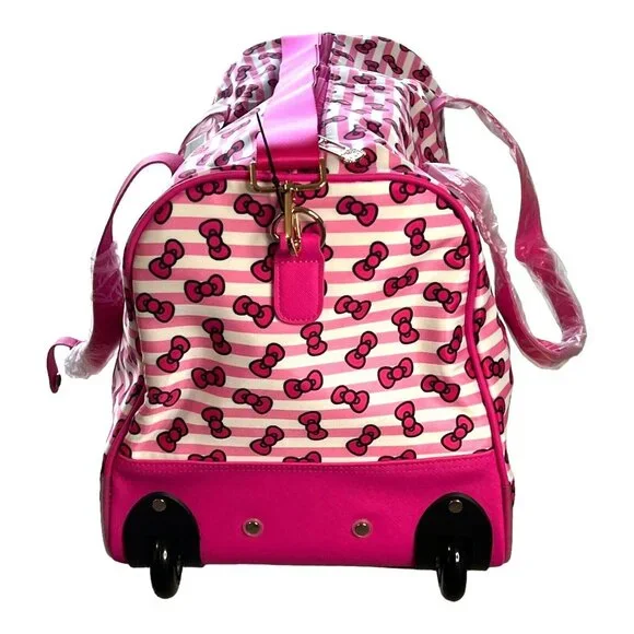 Sanrio Hello Kitty Bioworld Rolling Duffle Luggage Carry-On Travel Bag - Picture 3 of 8